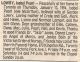 Death notice - Isobel Pearl Lowry 1994